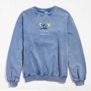 Urban Outfitters Women Blue Thanks A Bunch Blue Sweatshirt Size Medium
